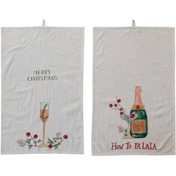 Holiday Cocktail Tea Towel, 2 styles