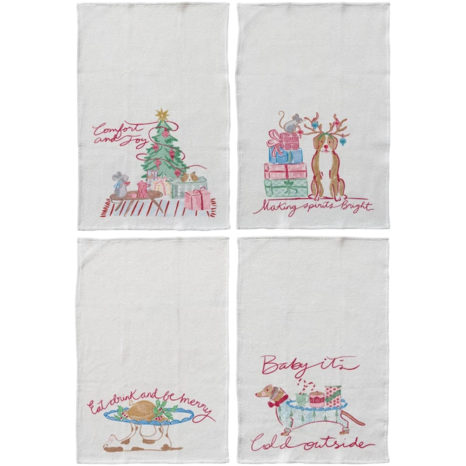 Holiday Pets Tea Towel, 4 styles