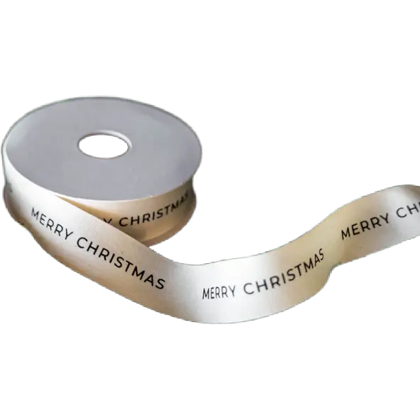 Merry Christmas White Ribbon - 1