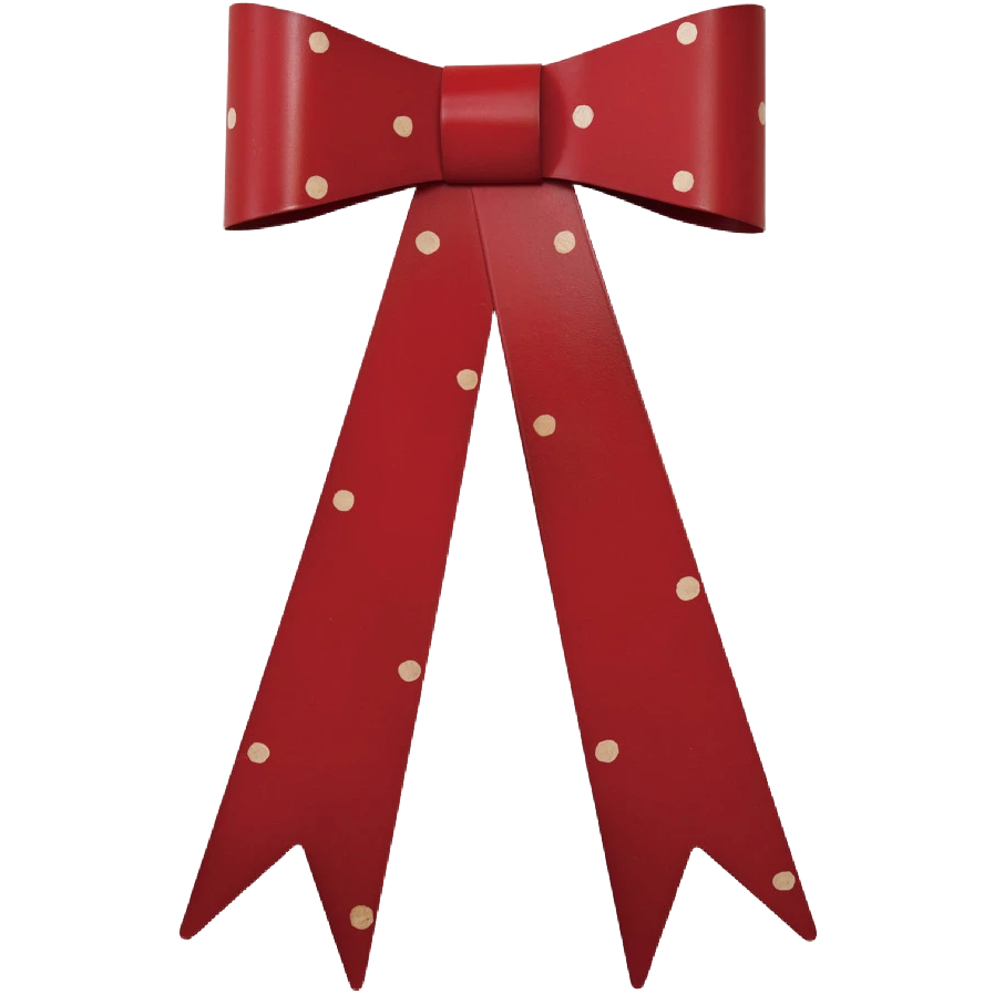 Red Metal Dot Bow