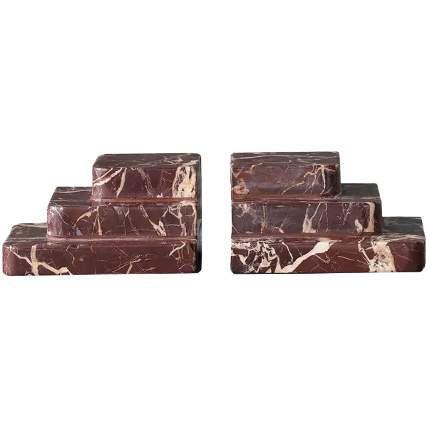 Red Marble Bookends