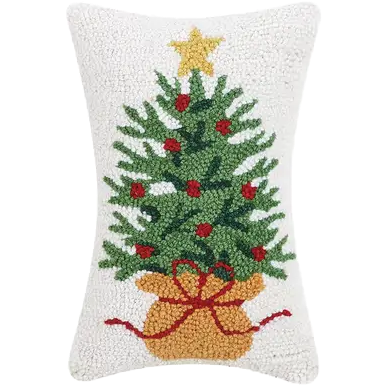Christmas Tree Hook Pillow 12x8