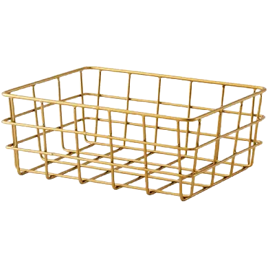 Gold Wire Rectangle Basket