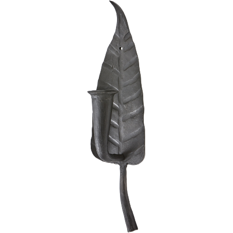 Metal Leaf Candle Wall Sconce
