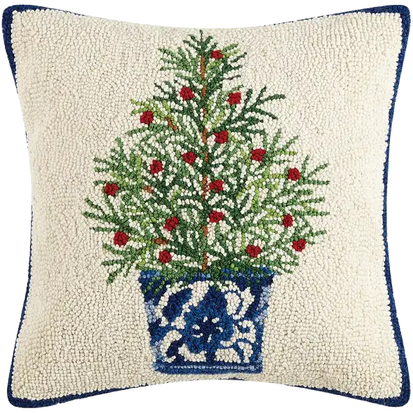 Christmas Tree Chinoiserie Hook Pillow16x16
