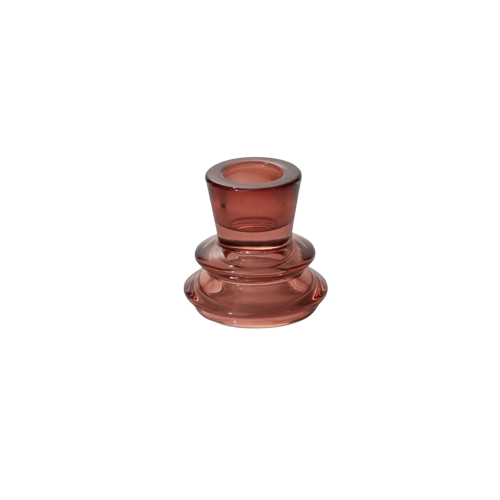Brown Smoked Glass Candlestick