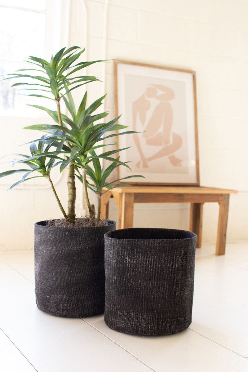 Black Washed Cotton Basket