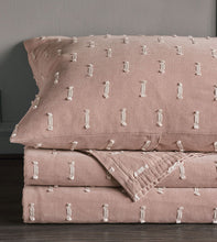 Load image into Gallery viewer, Blush Coverlet w/ White Embroidery - 96x98
